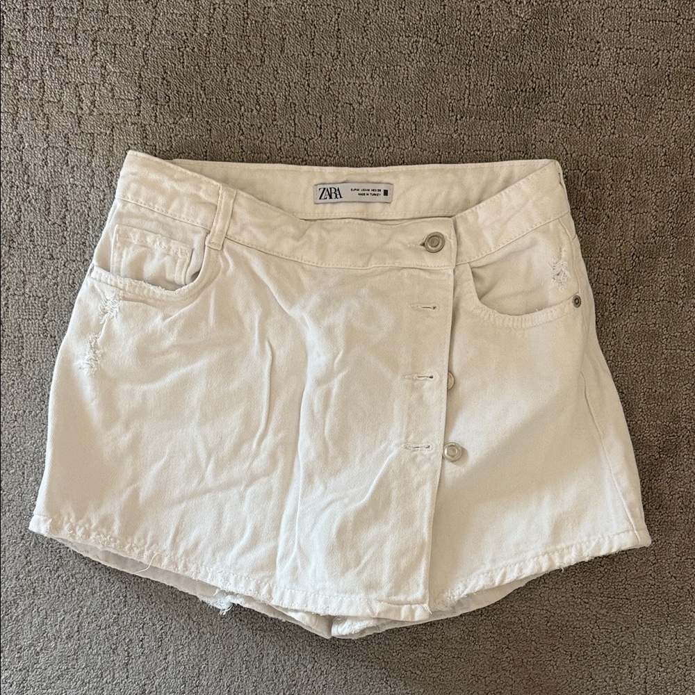 Zara Women's White Jean Skort